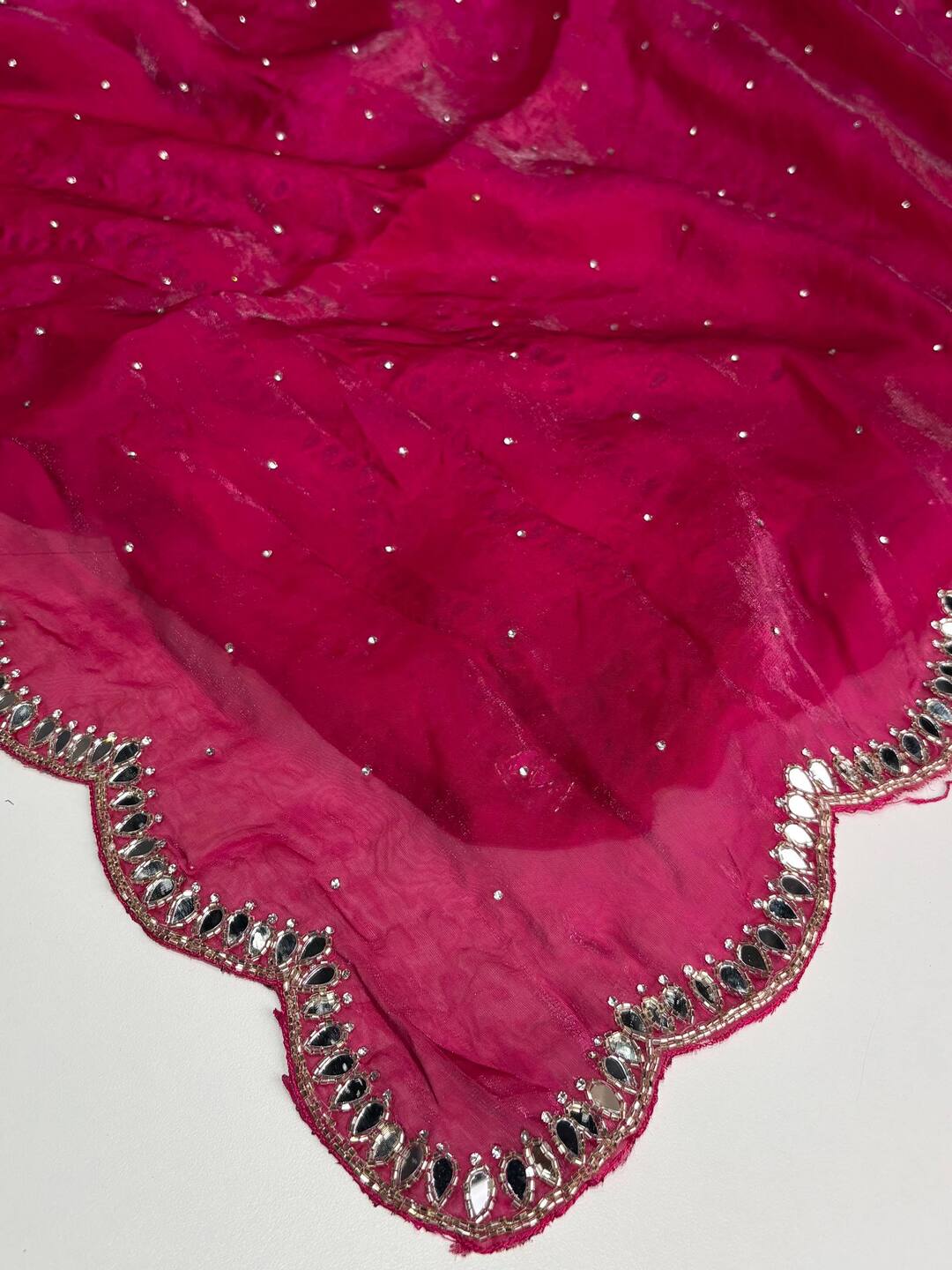 Magenta Pink Georgette Silk Saree