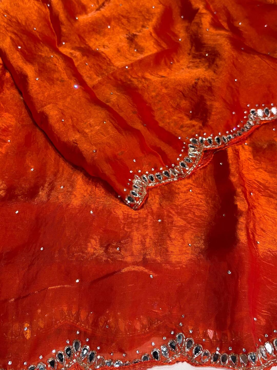 Orange Georgette Silk Saree