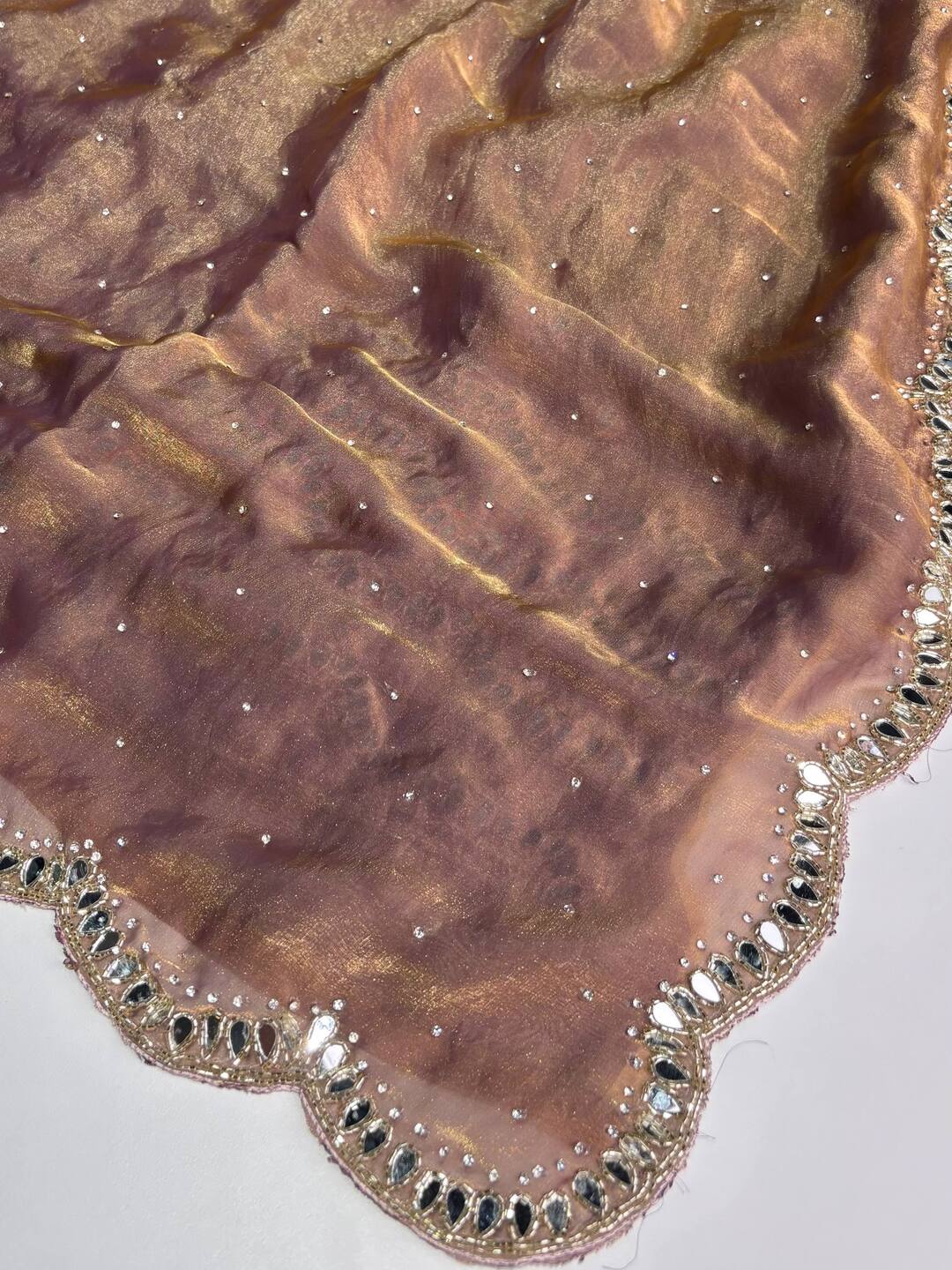 Dusty Pink Georgette Silk Saree