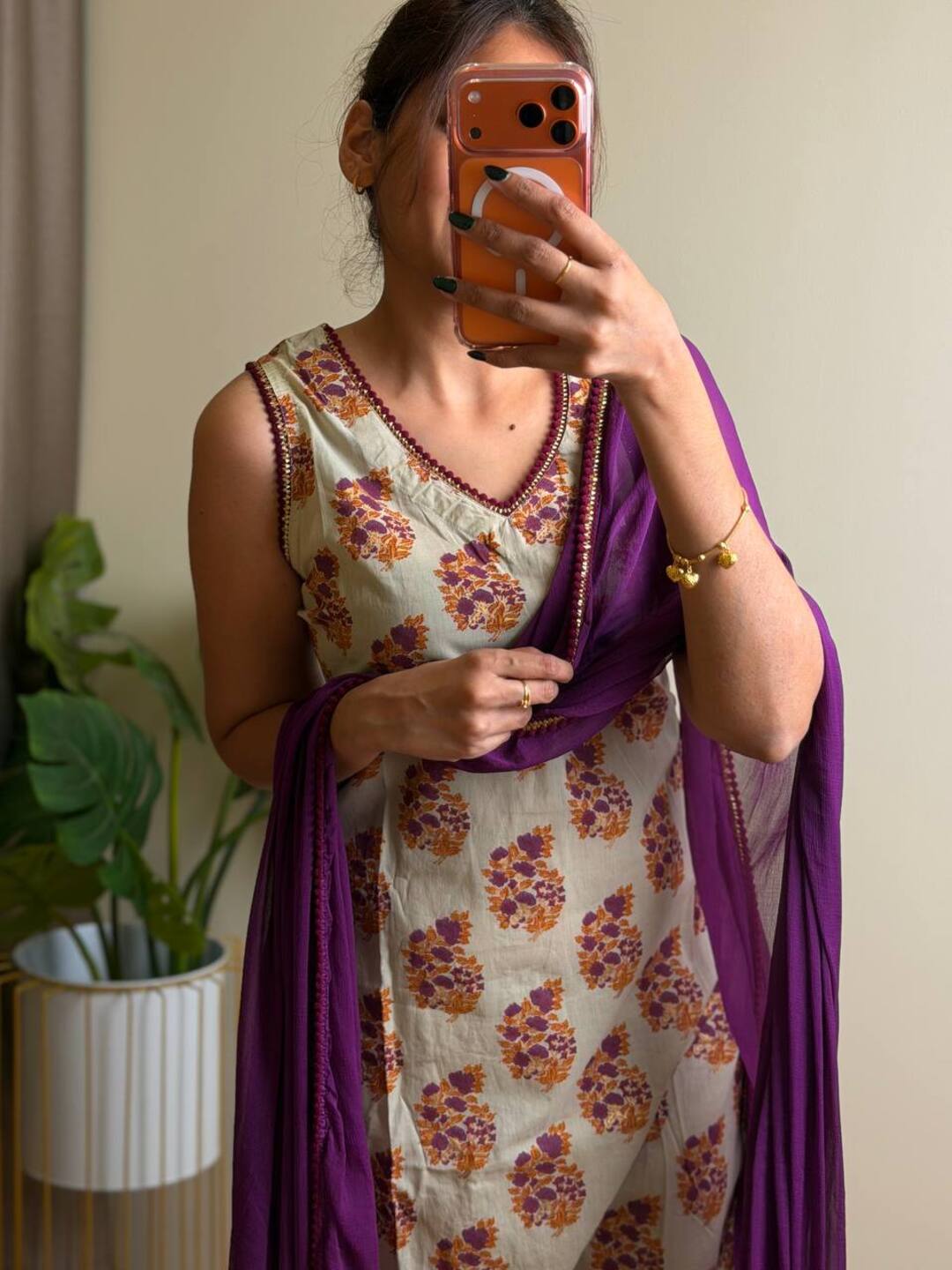 Off White Kurti Cotton Suit