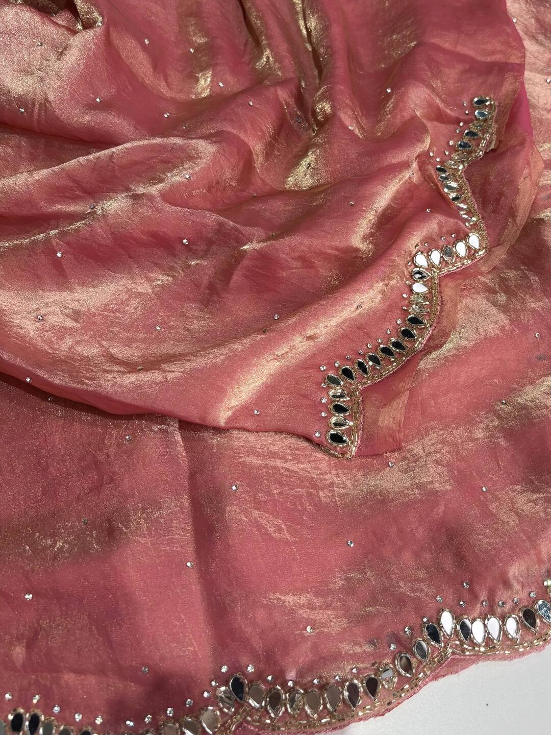 Pink Georgette Silk Saree