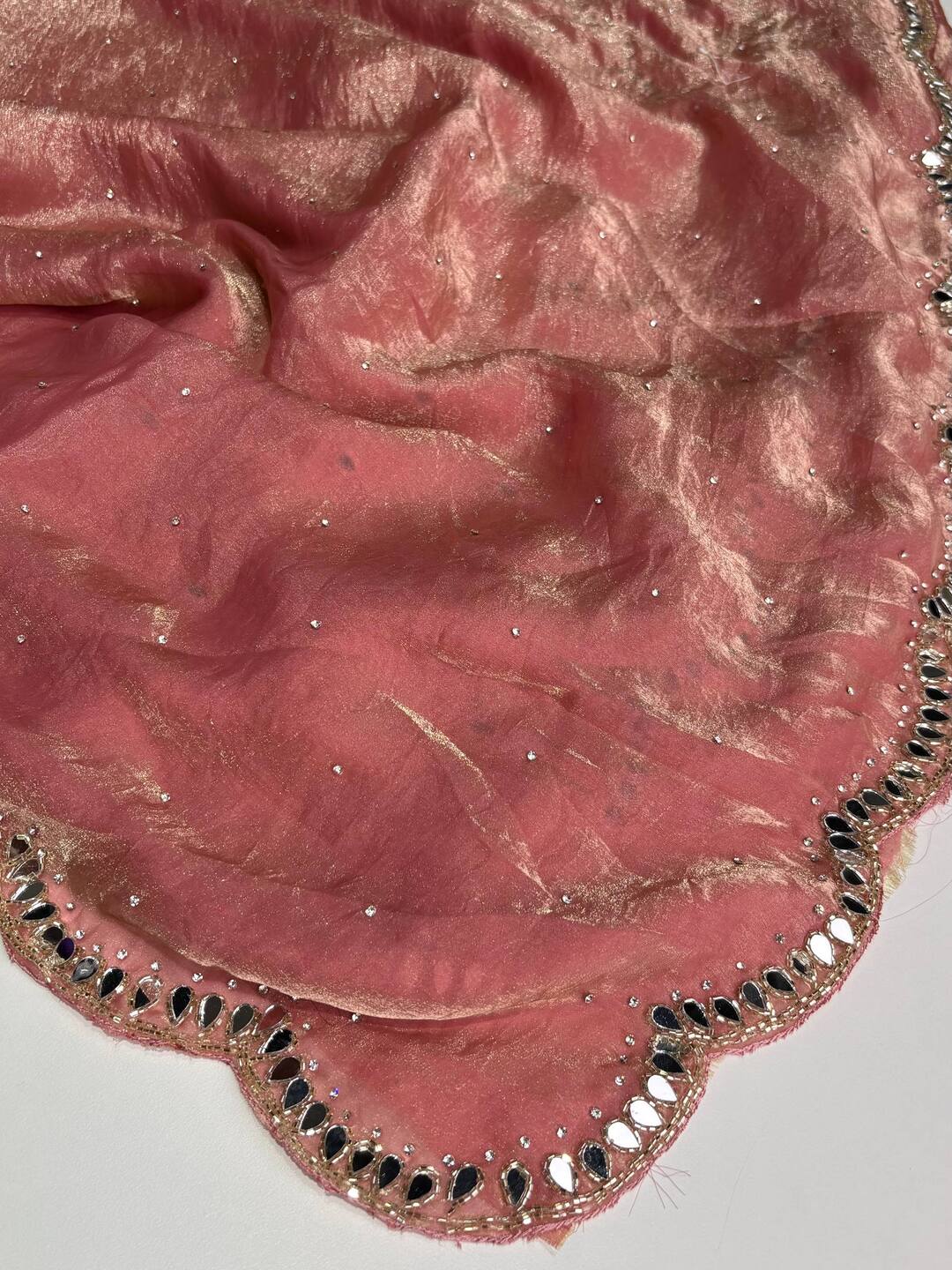 Pink Georgette Silk Saree