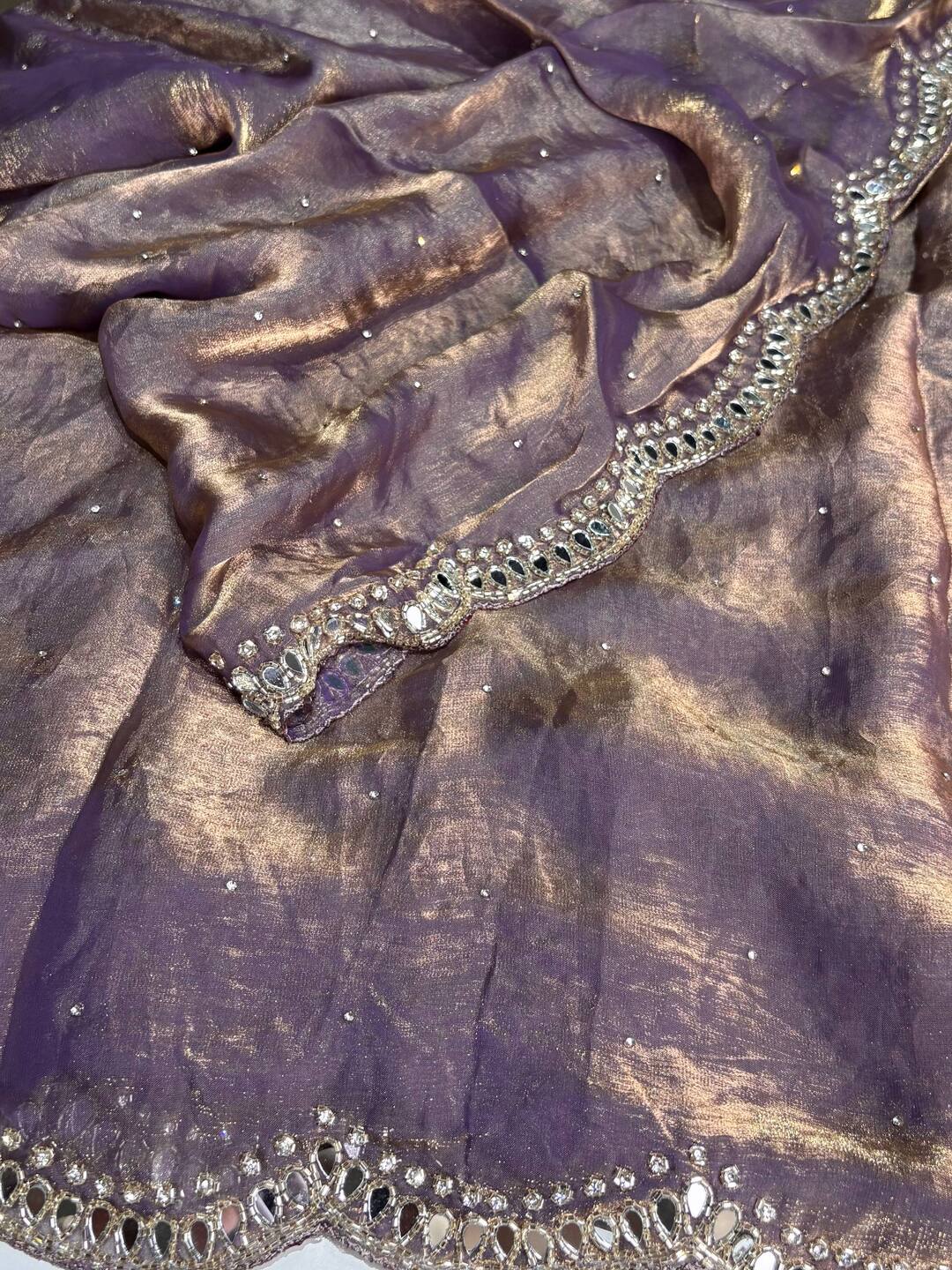 Purple Georgette Silk Saree