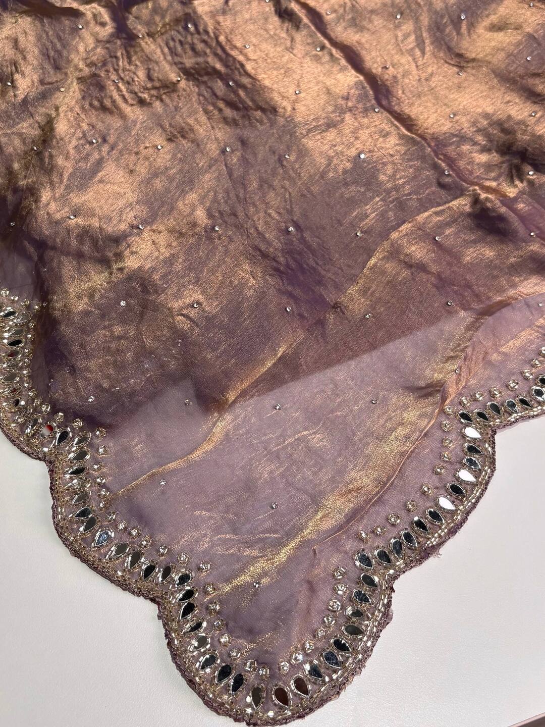 Purple Georgette Silk Saree