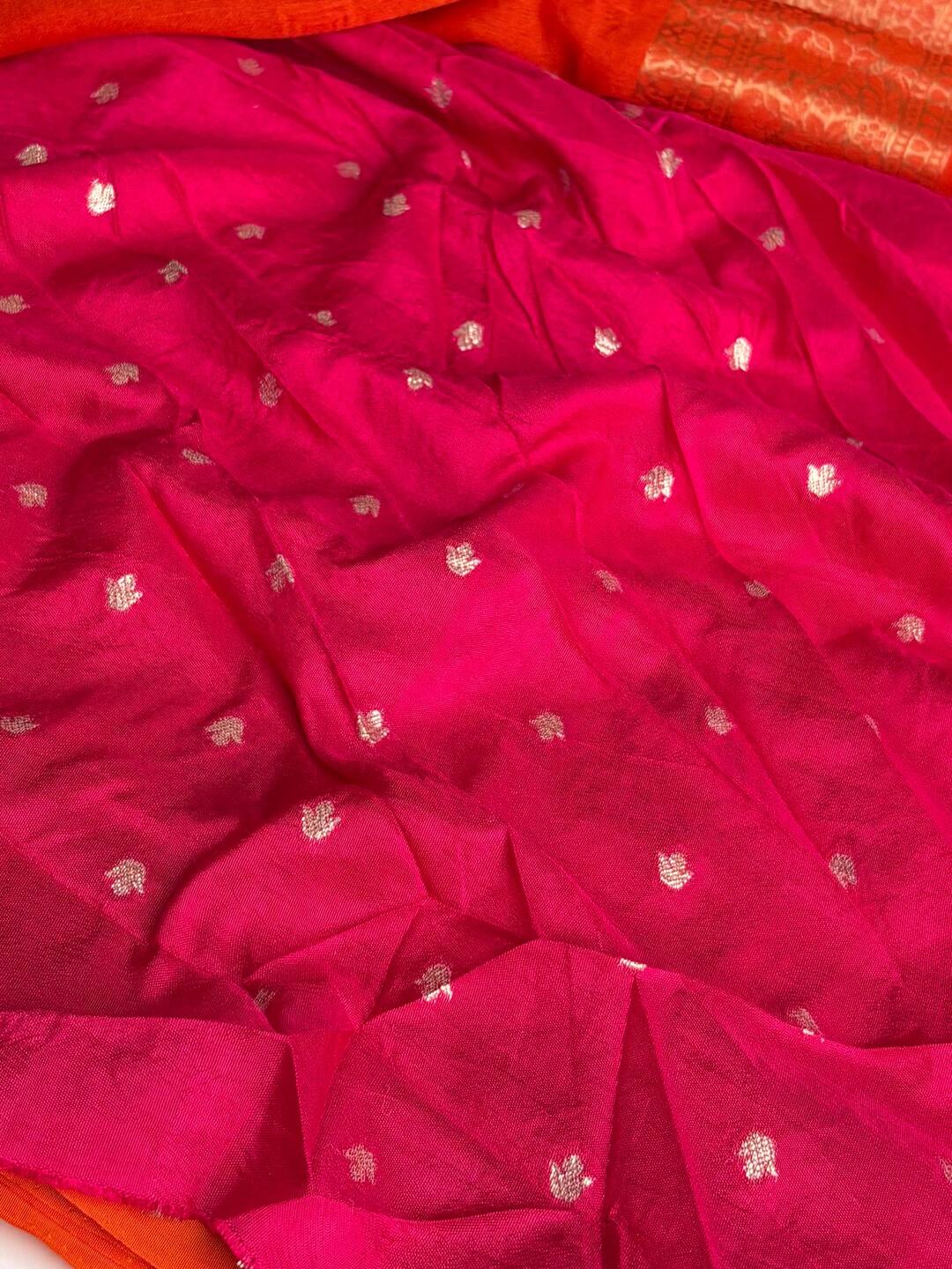 Orange Chiffon Silk Saree