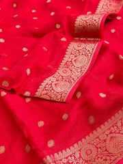 Hot Pink Chiffon Silk Saree