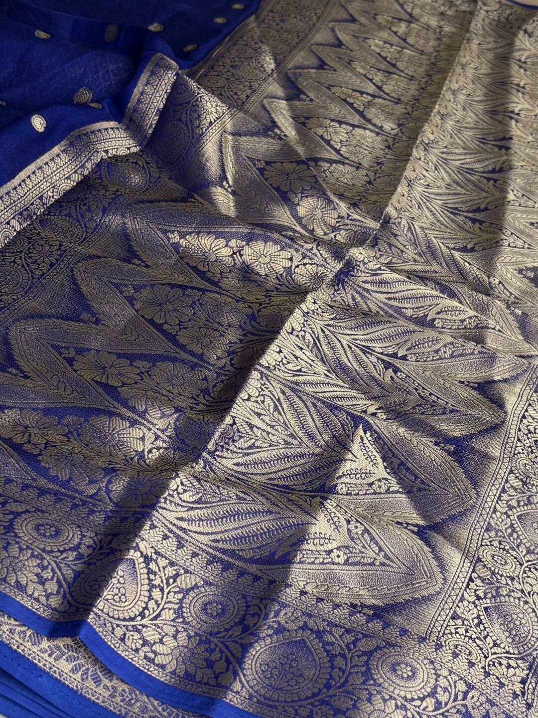 Royal Blue Chiffon Silk Saree