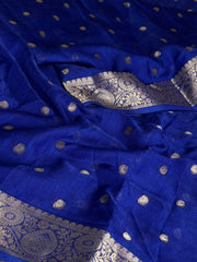 Royal Blue Chiffon Silk Saree
