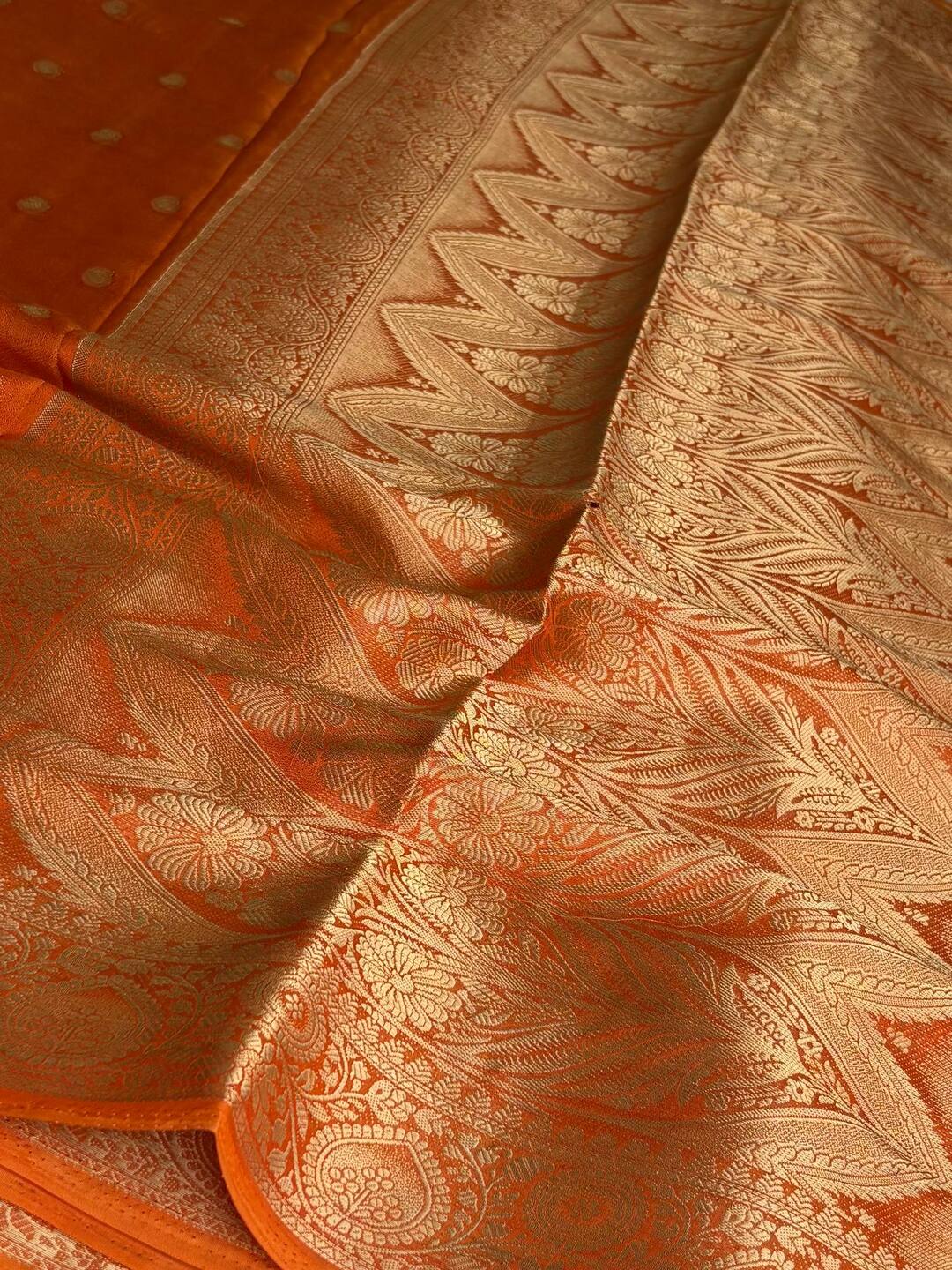Orange Chiffon Silk Saree
