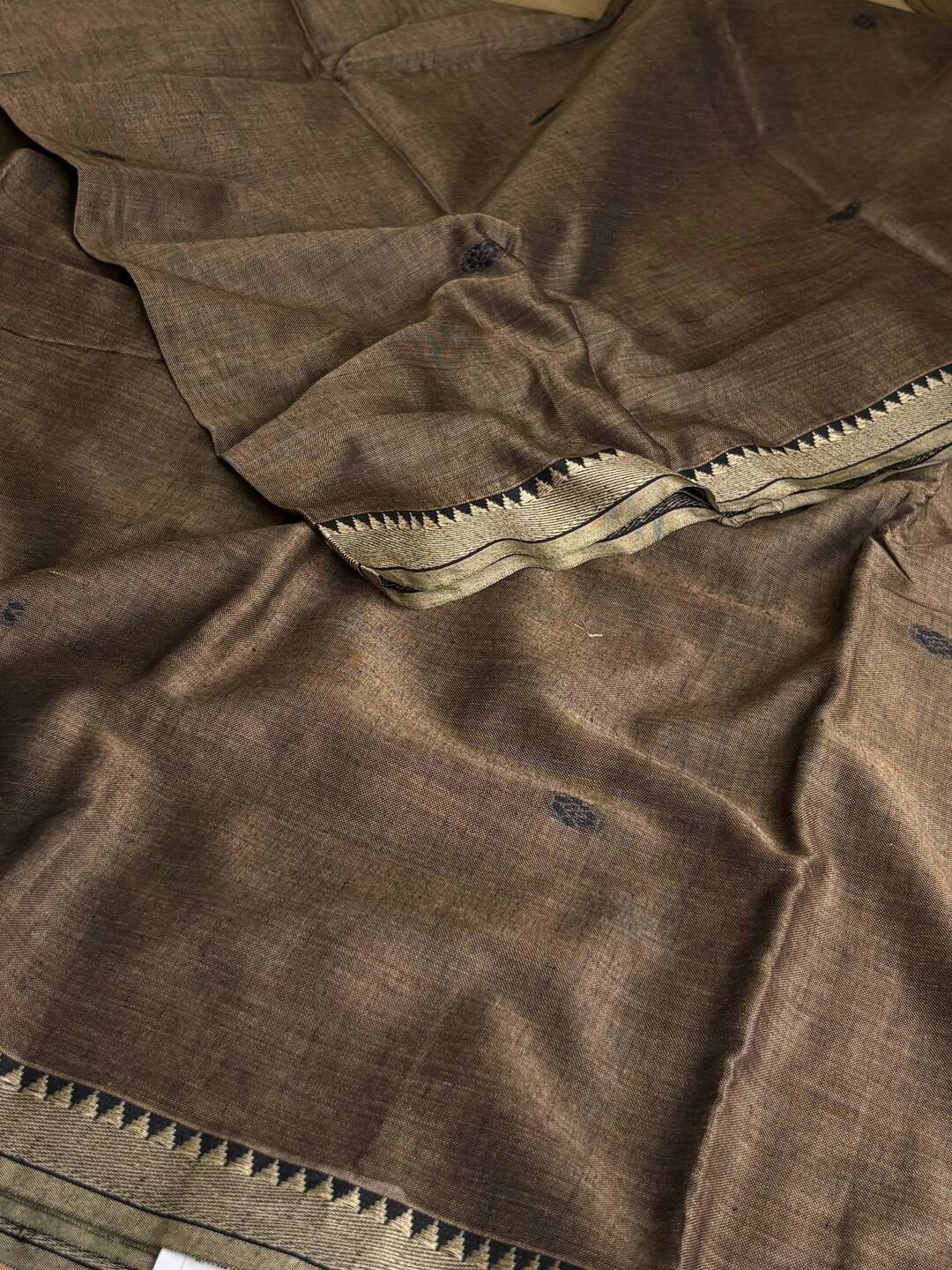 Grey Narayanpet Cotton Saree