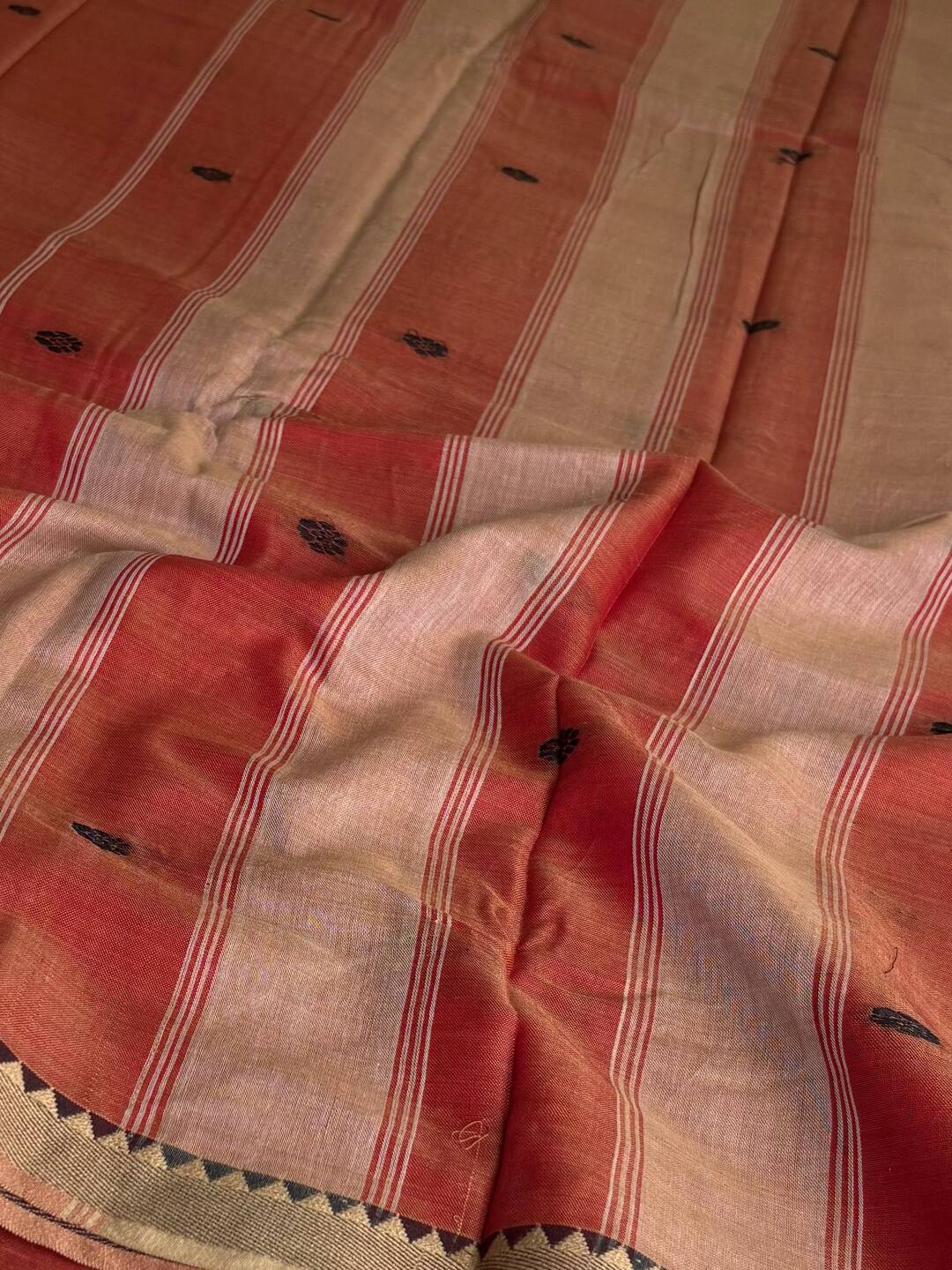 Soft Red Narayanpet Cotton Saree