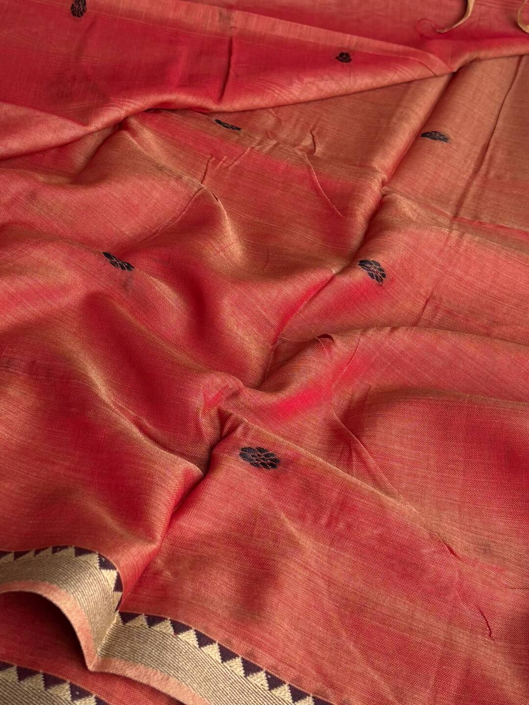 Soft Red Narayanpet Cotton Saree