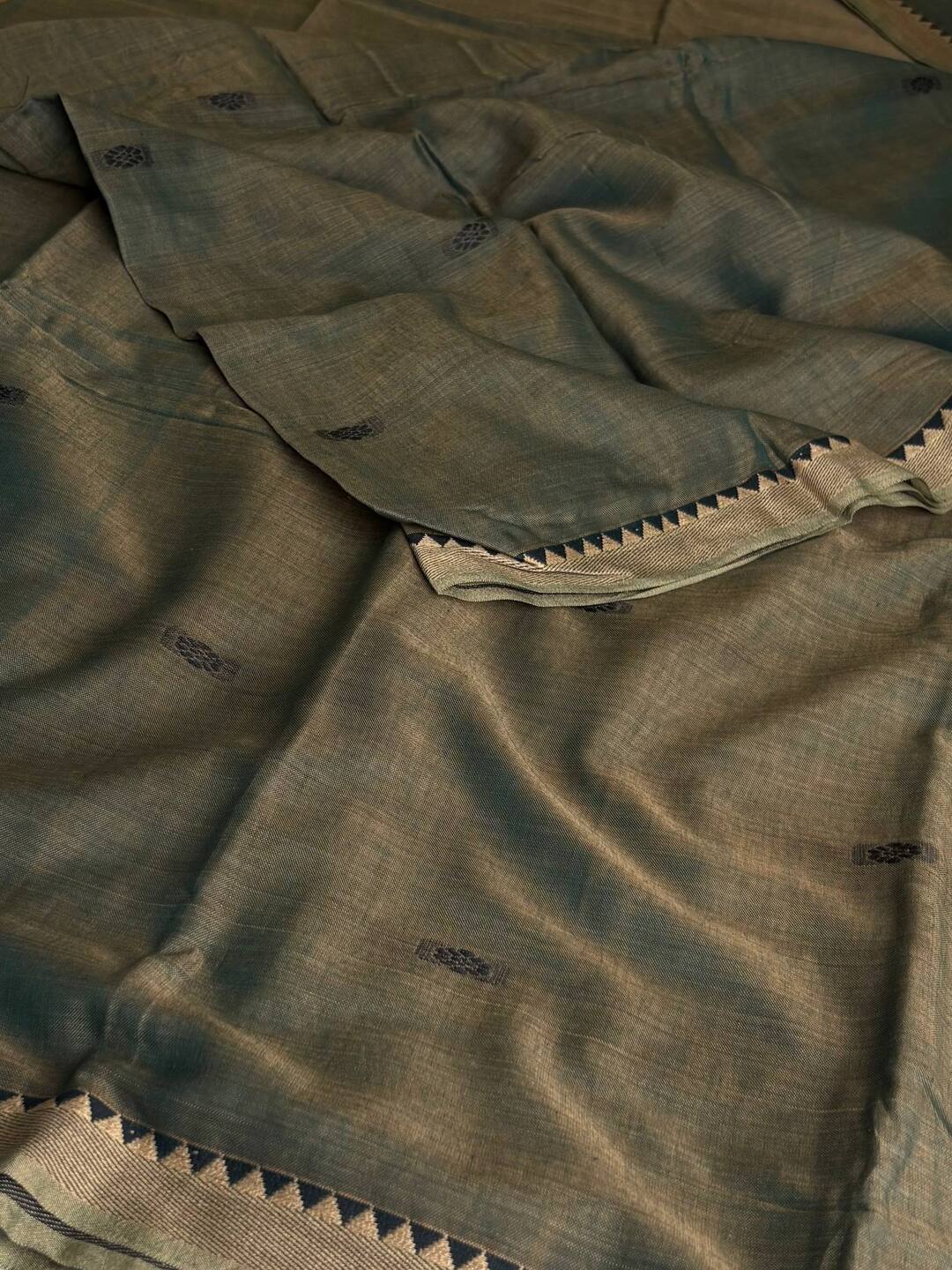 Sage Green Narayanpet Cotton Saree