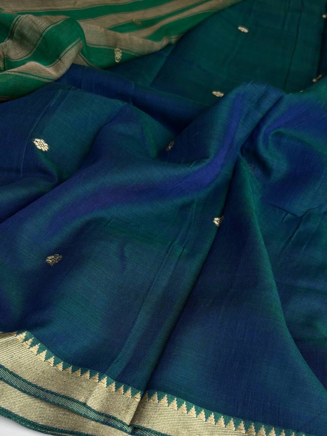 Peacock Blue Narayanpet Cotton Saree