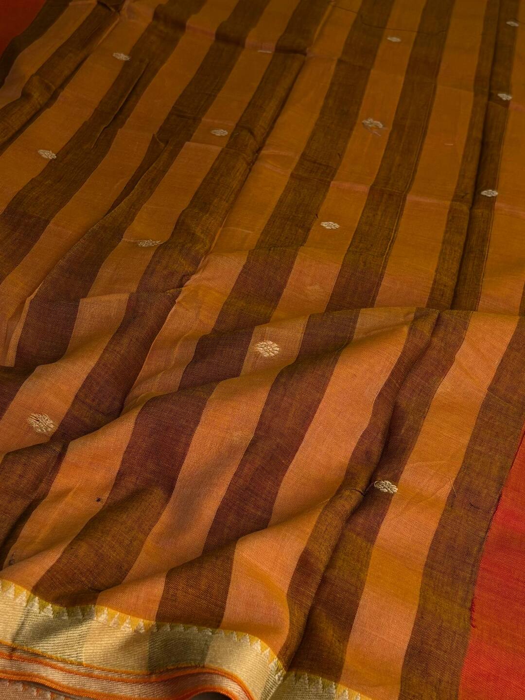 Orange Narayanpet Cotton Saree