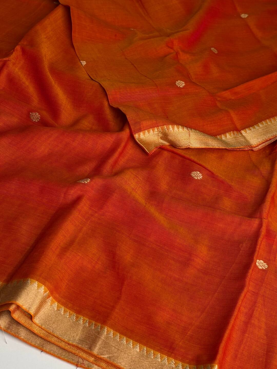 Orange Narayanpet Cotton Saree