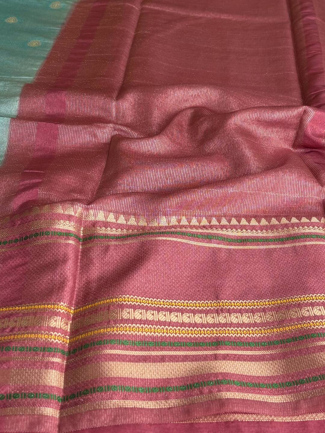 Baby Blue Banaras Cotton Silk Saree