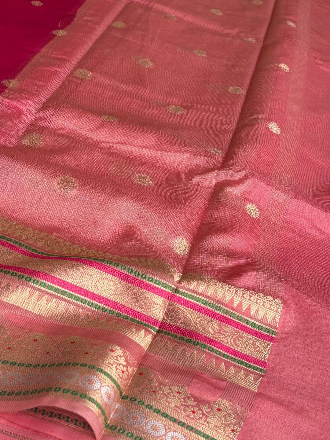 Hot Pink Banaras Cotton Silk Saree