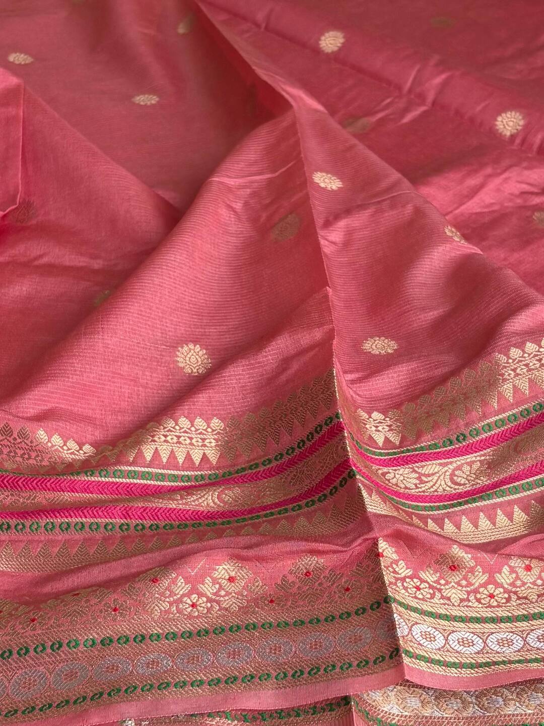 Hot Pink Banaras Cotton Silk Saree