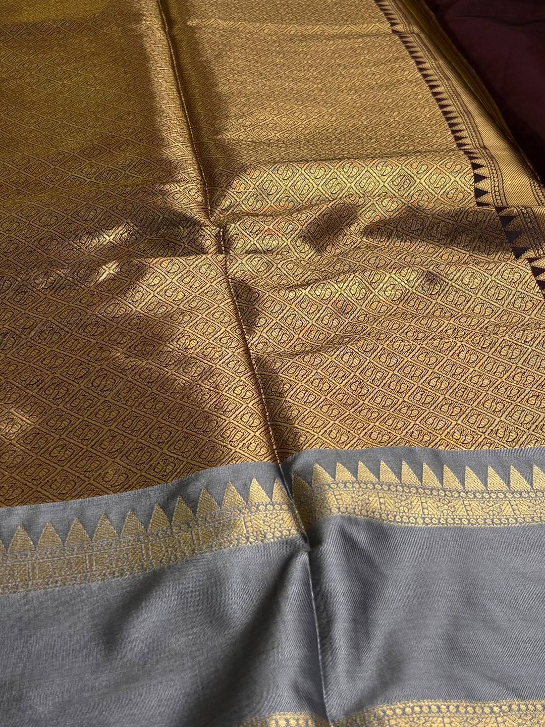 Deep Maroon With Silver Border Cotton Silk Saree
