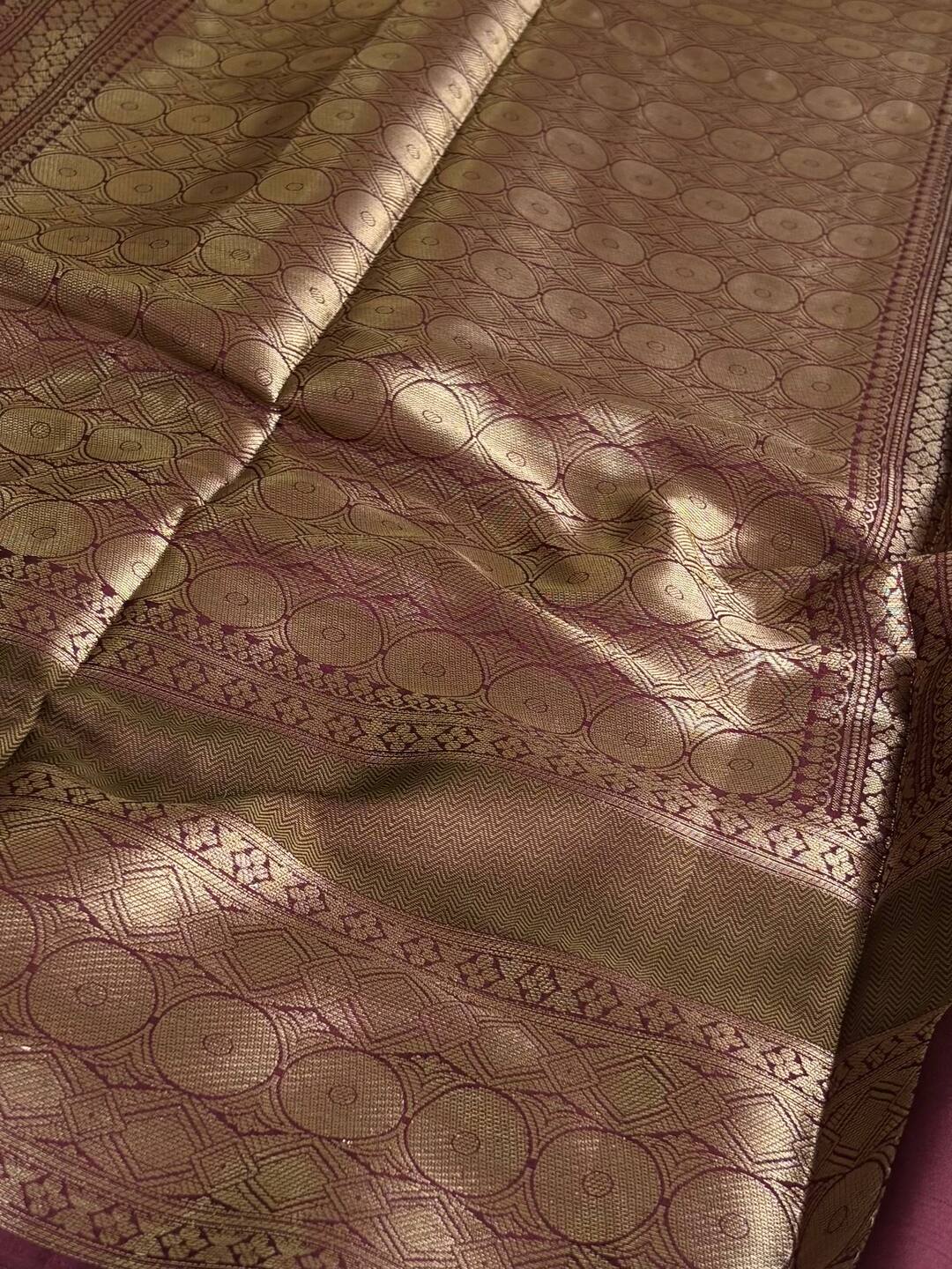 Burgundy Banaras Cotton Silk Saree