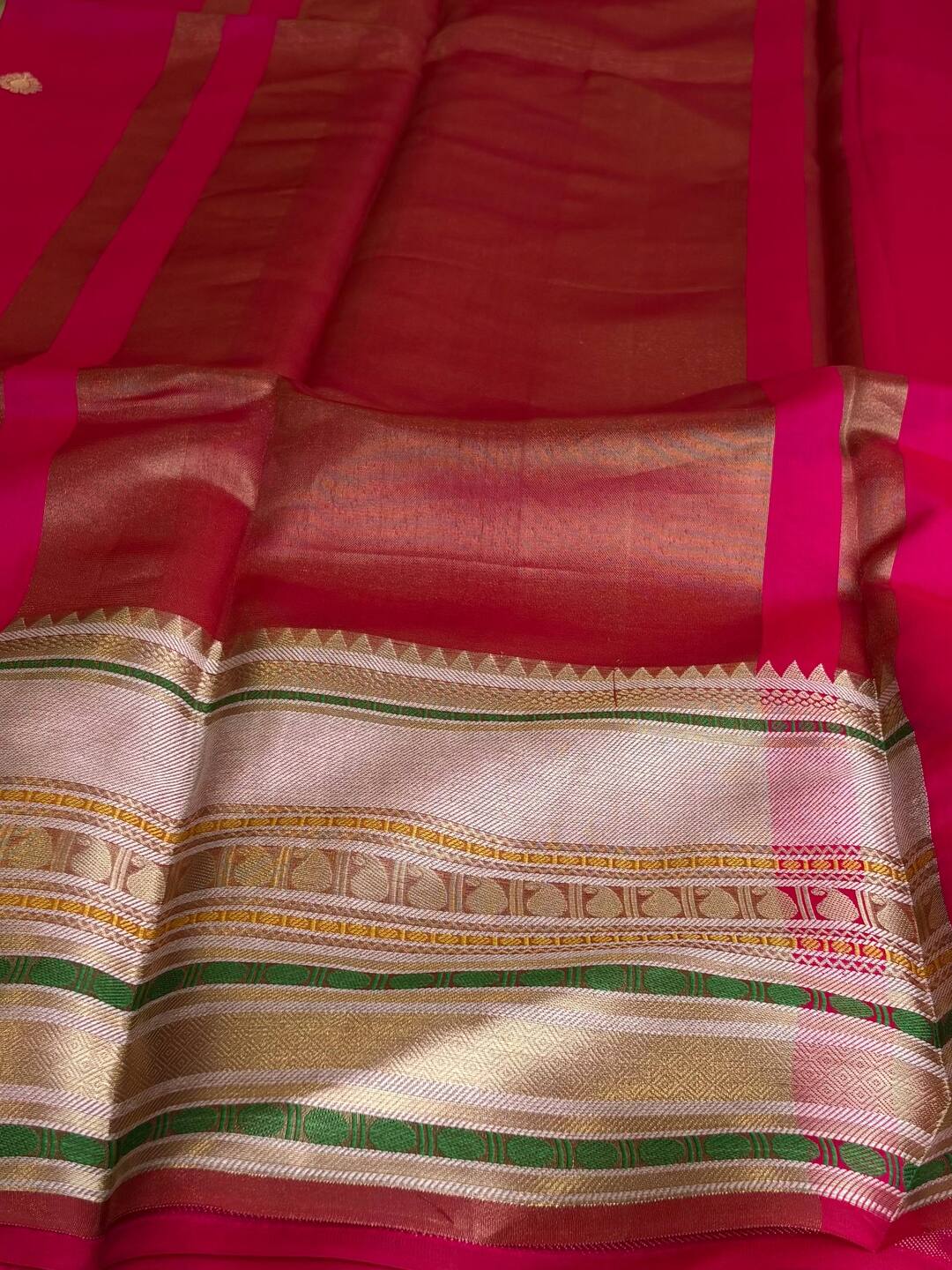 Hot Pink Banaras Cotton Silk Saree