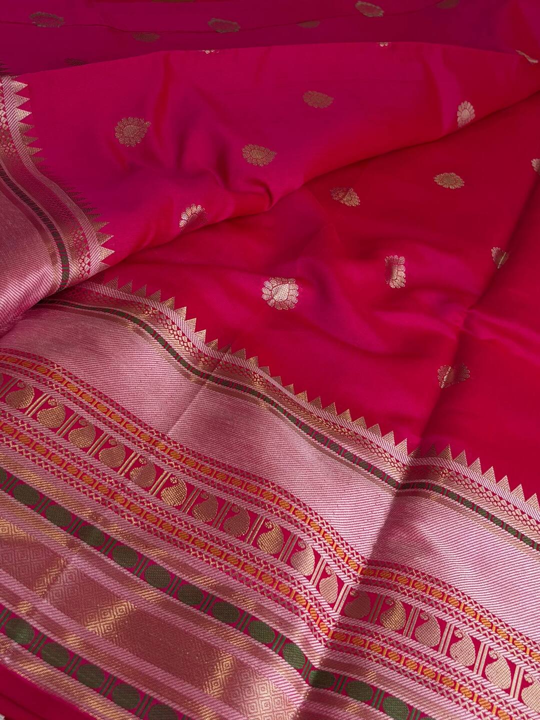 Hot Pink Banaras Cotton Silk Saree