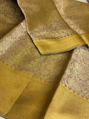 Golden Bronze Floral Banaras Tissue Silk Saree