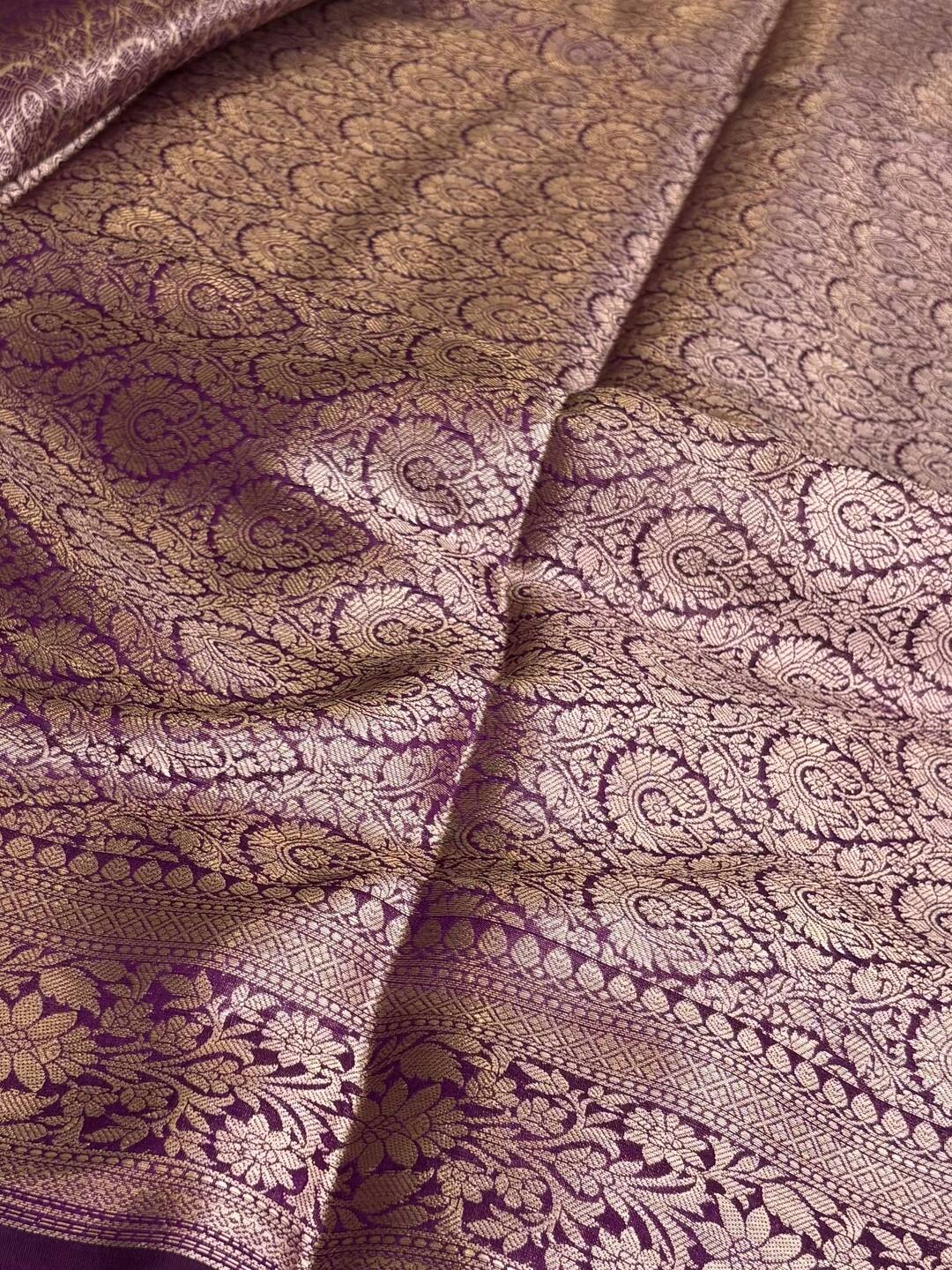 Violet Purple Soft Cotton Saree