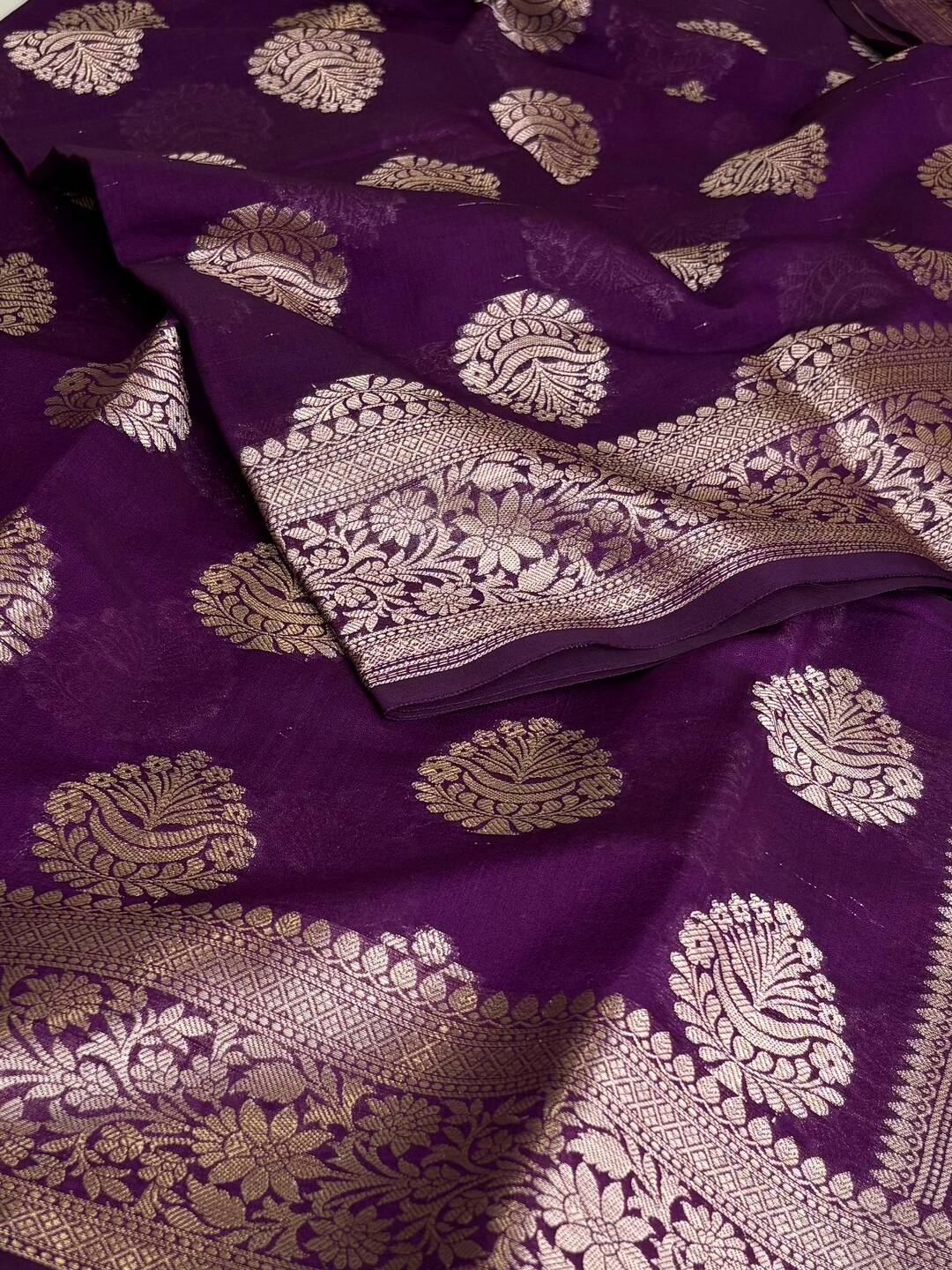 Violet Purple Soft Cotton Saree