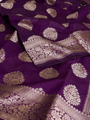 Violet Purple Soft Cotton Saree