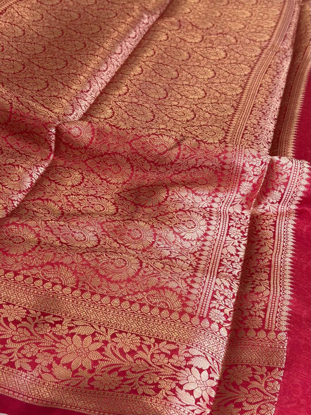 Cherry Red Soft Cotton Saree