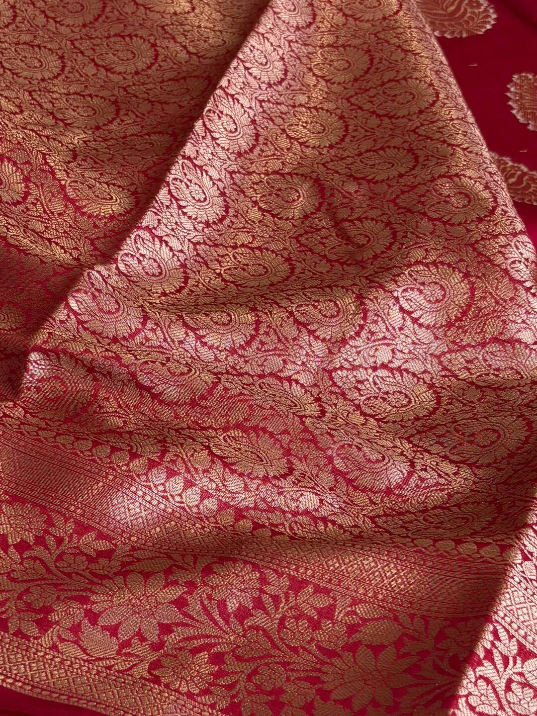 Cherry Red Soft Cotton Saree