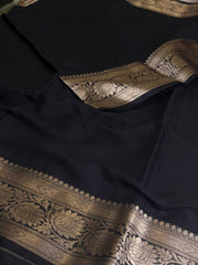 Black Soft Cotton Saree