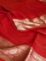 Chili Red Soft Cotton Saree
