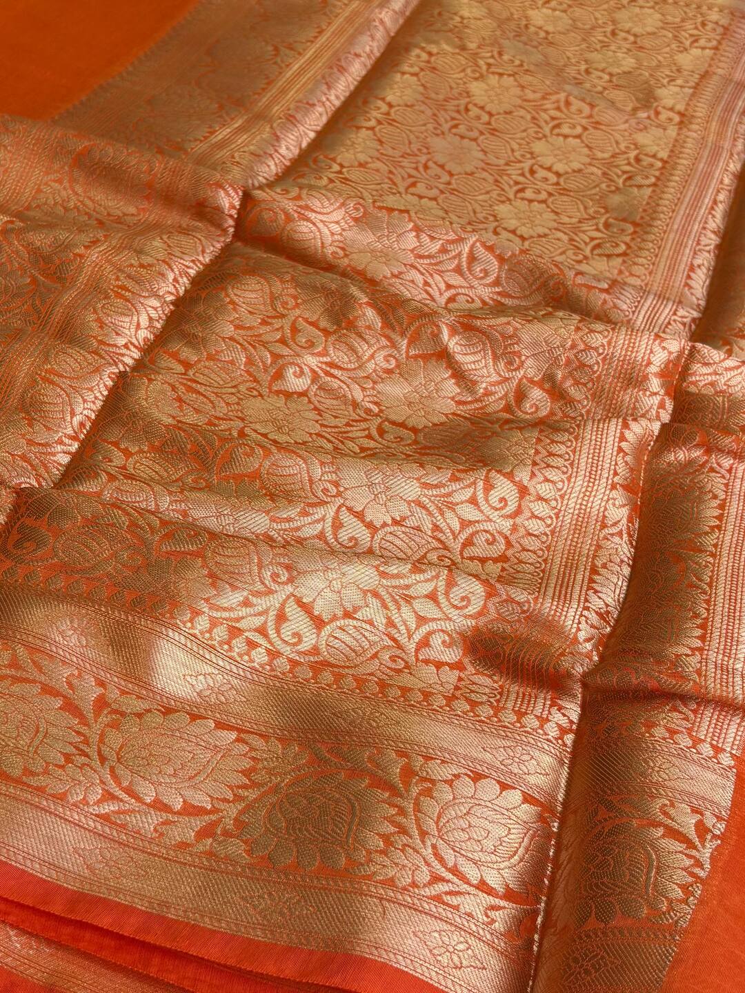 Orange Soft Cotton Saree