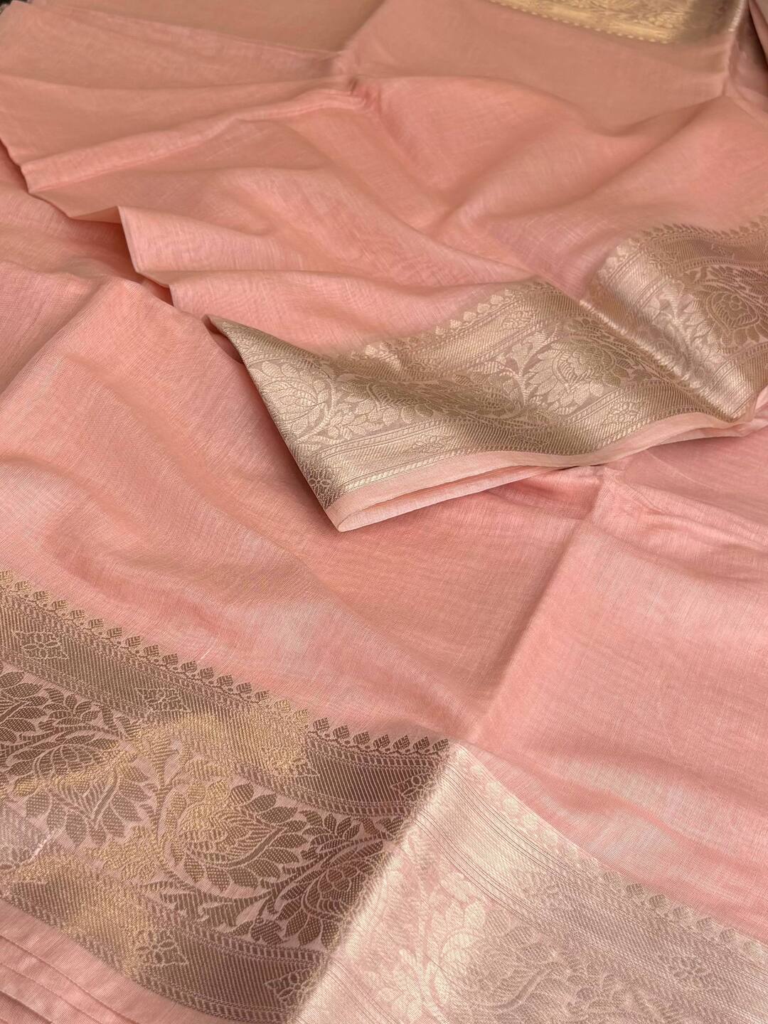 Peach Soft Cotton Saree