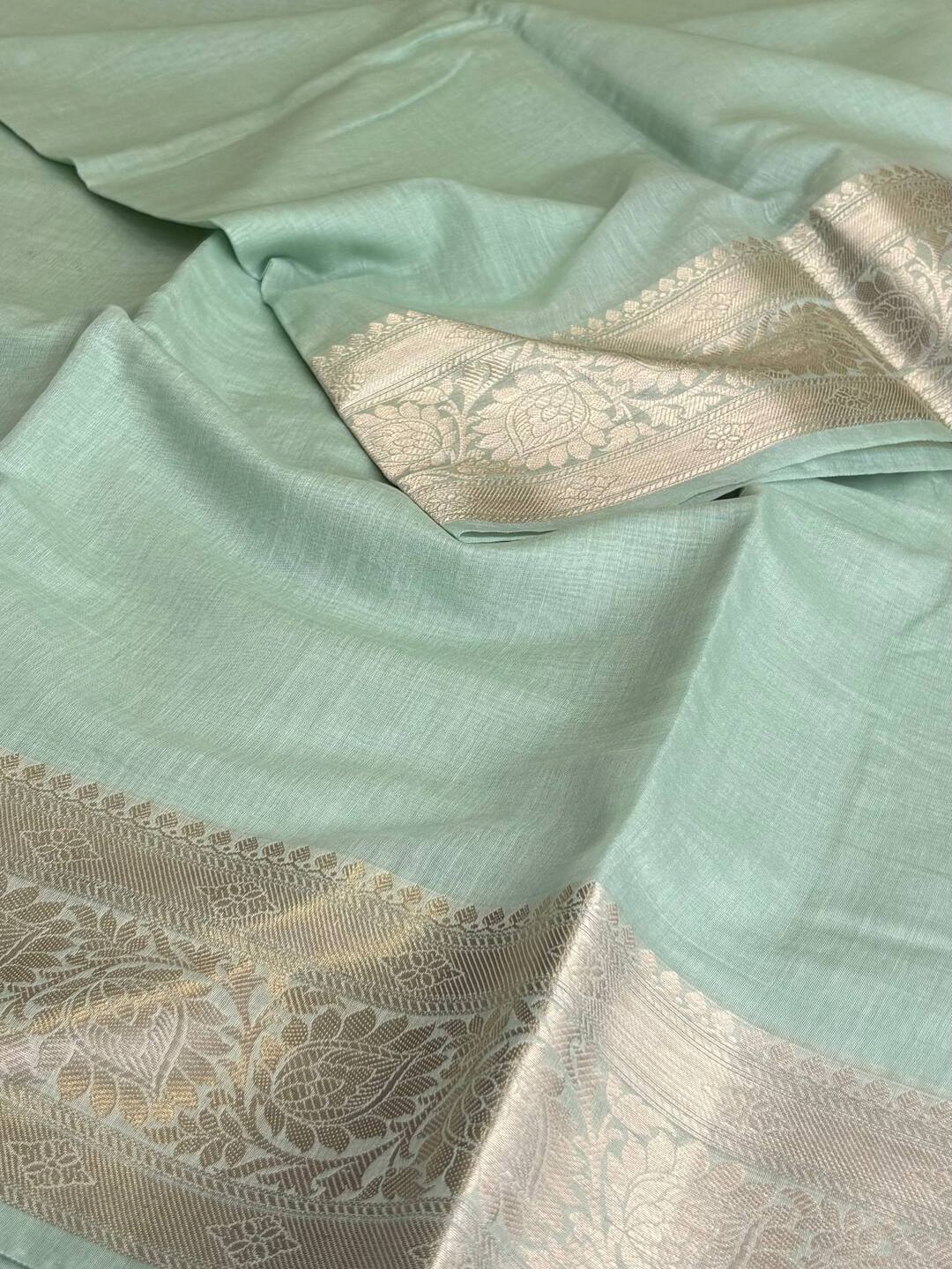 Pastel Green Soft Cotton Saree