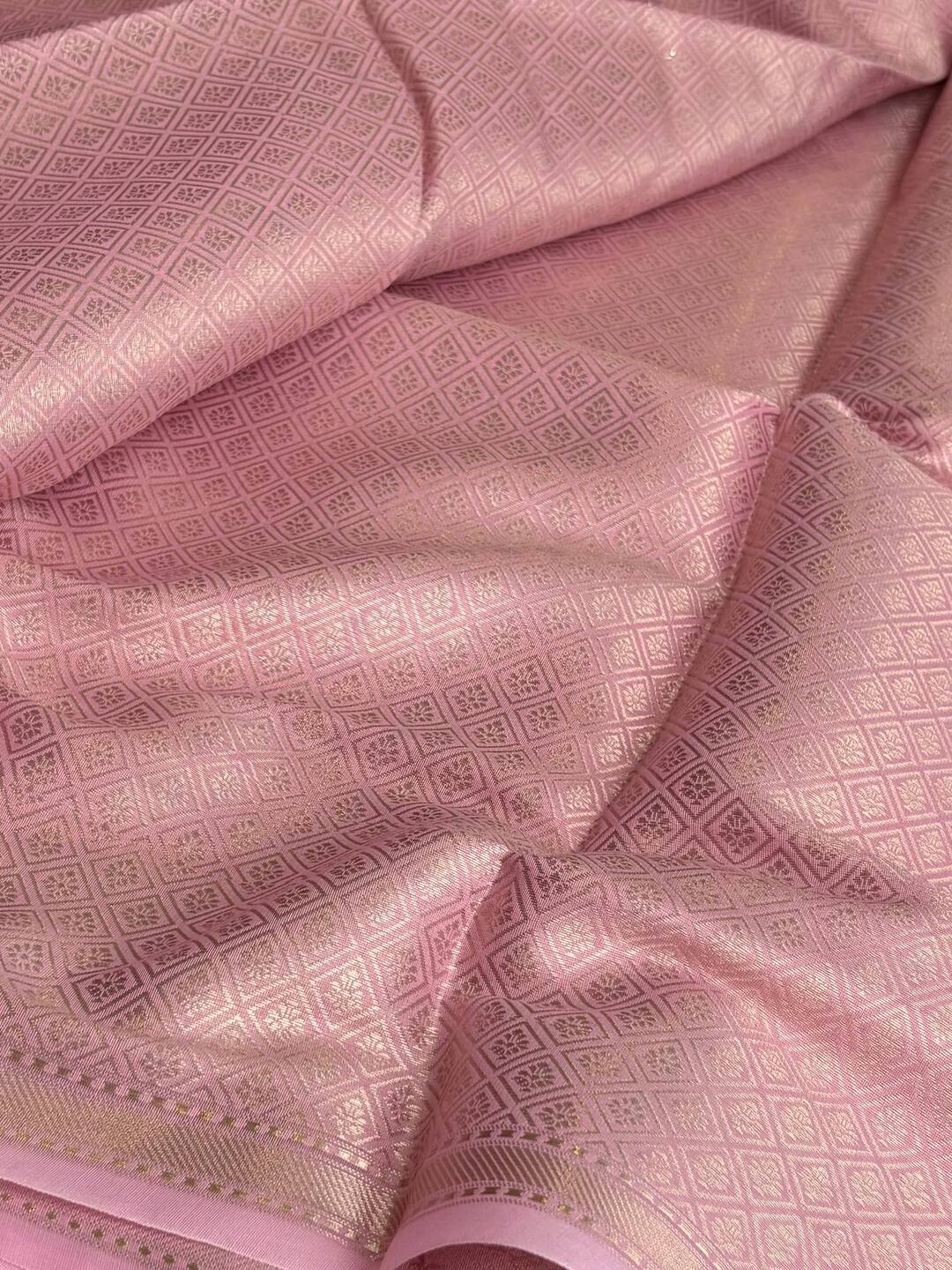 Baby Pink Soft Cotton Saree