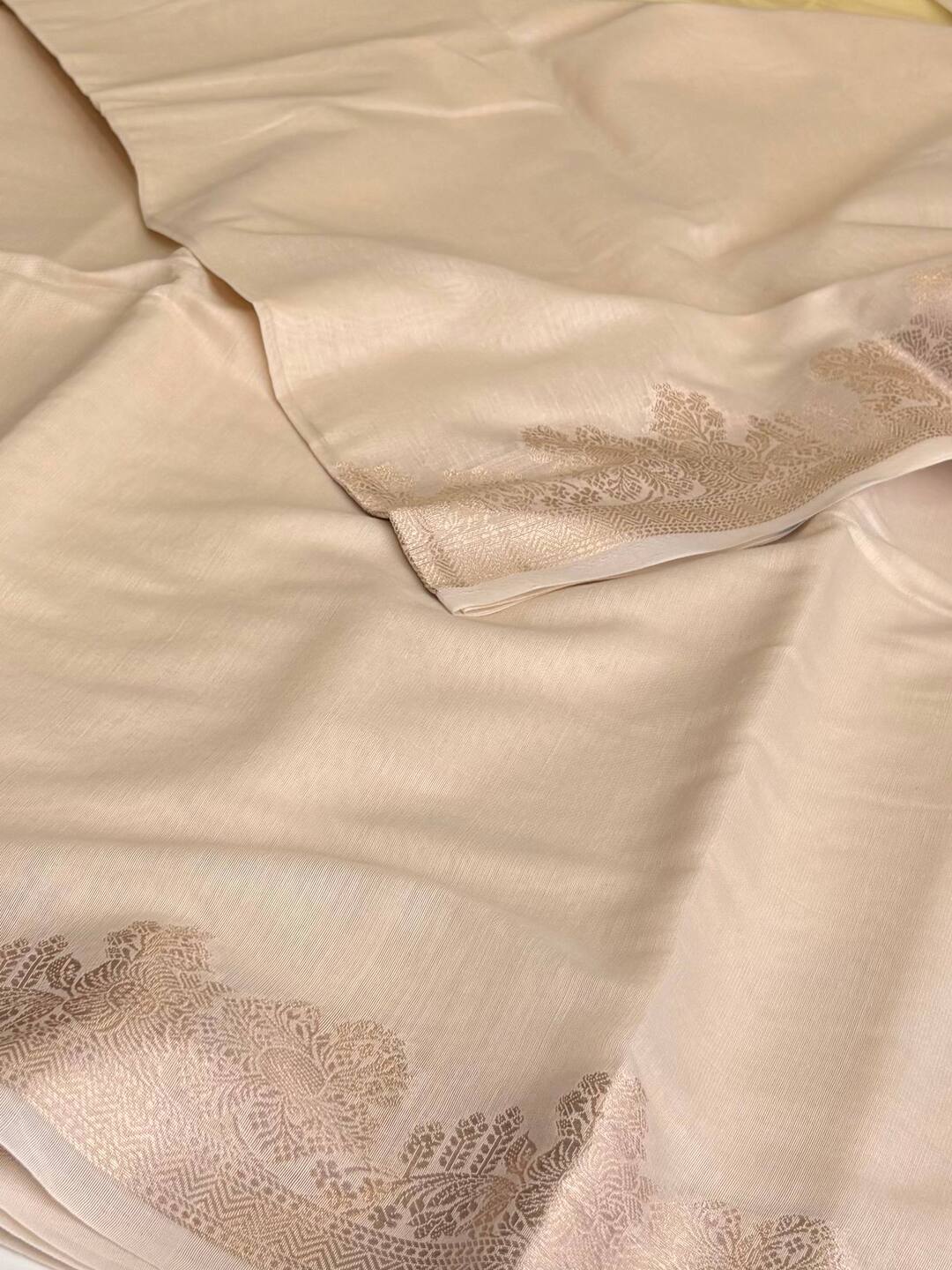 Off White Soft Cotton Saree