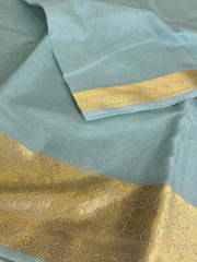 Baby Blue Tissue Cotton Silk Saree