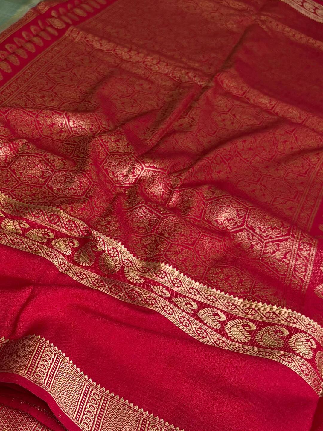 Icy Blue Checked Chiffon Silk Saree