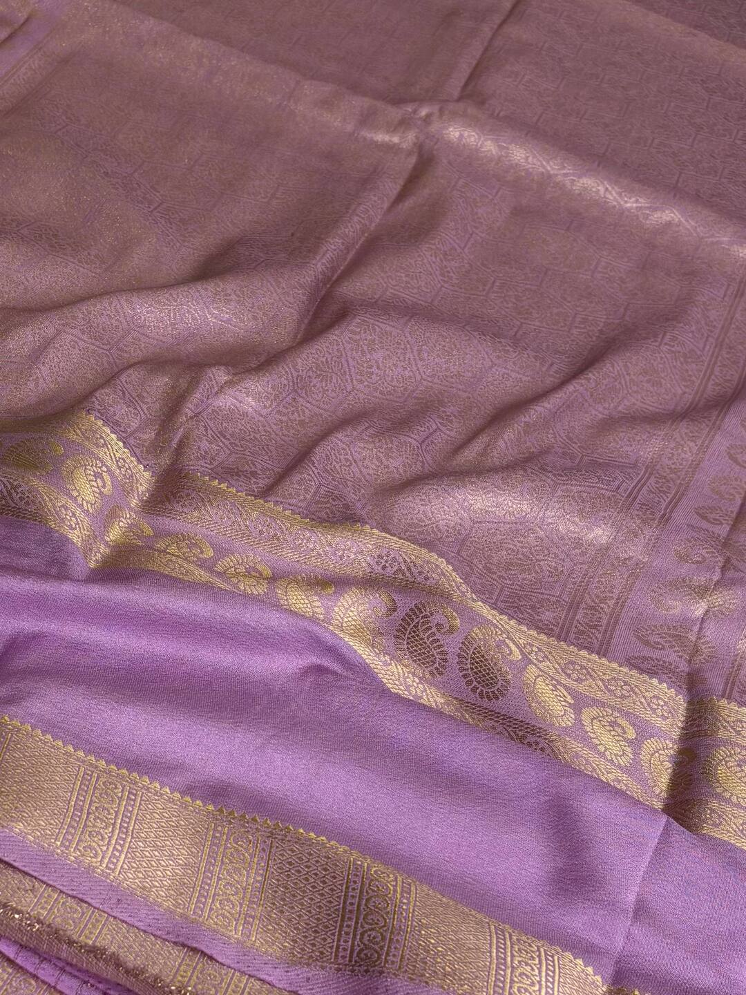 Apple Green Checked Chiffon Silk Saree