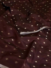 Deep Brown Banaras Tissue Silk Saree