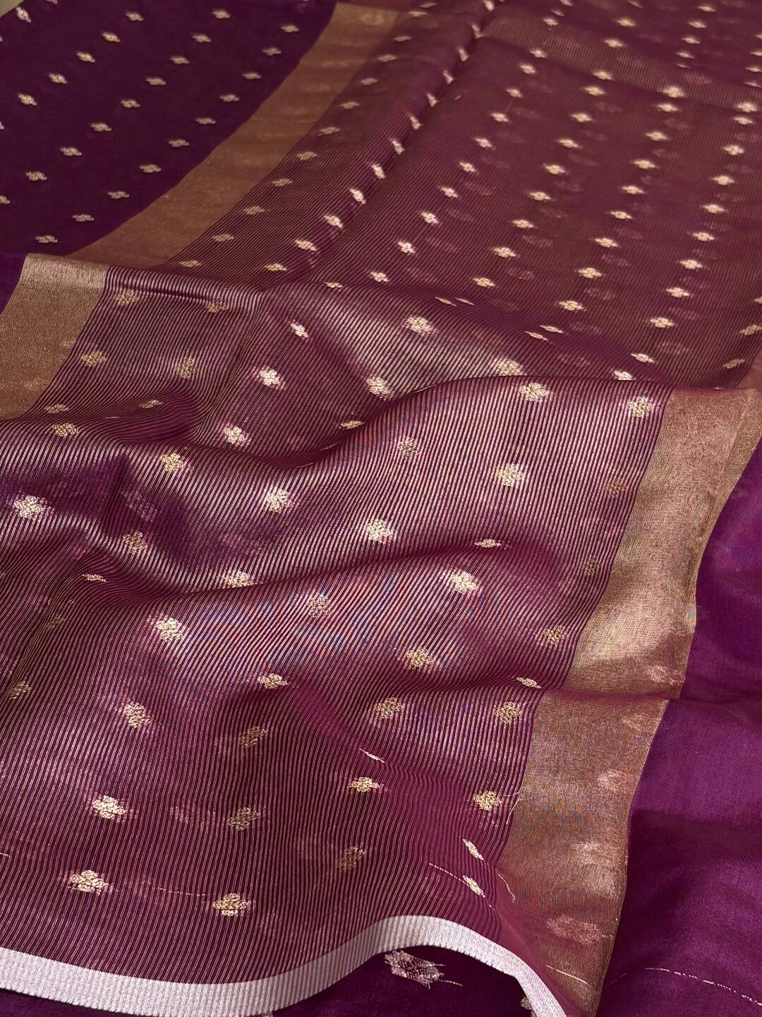 Violet Purple Banaras Tissue Silk Saree