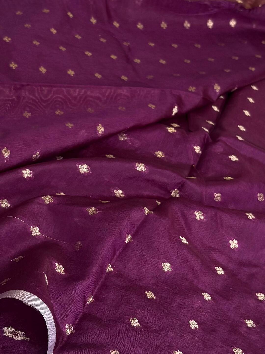 Violet Purple Banaras Tissue Silk Saree