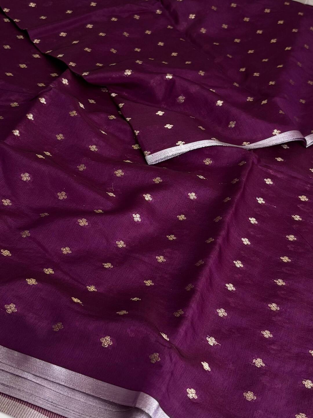 Violet Purple Banaras Tissue Silk Saree