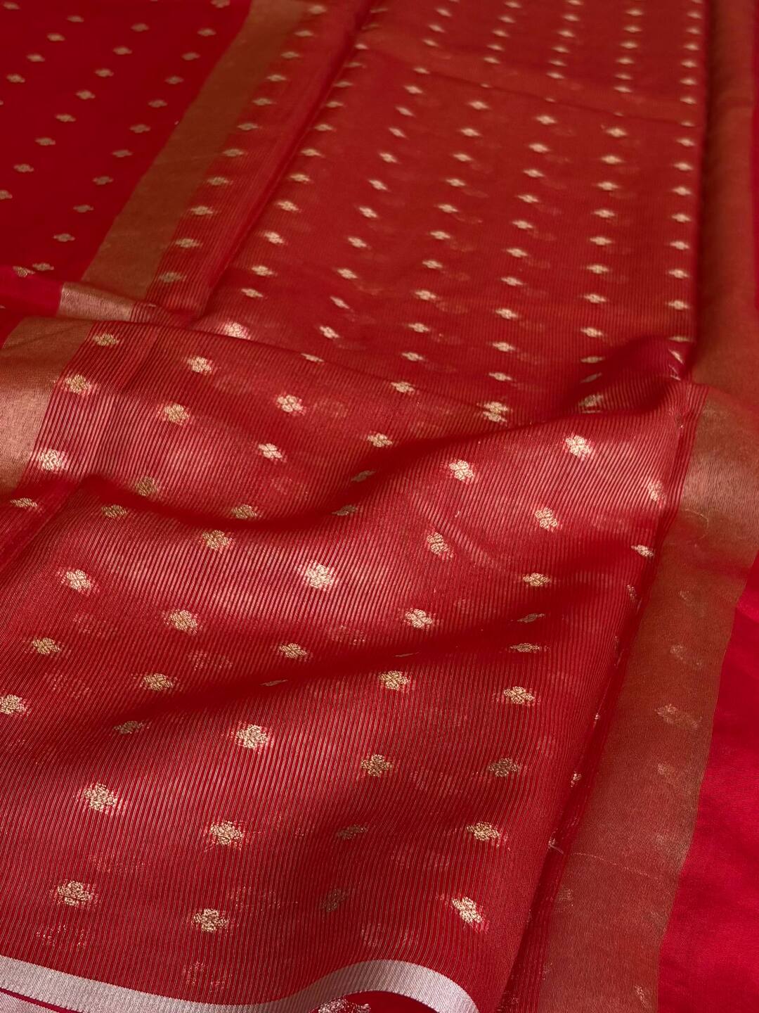 Red Banaras Tissue Silk Saree