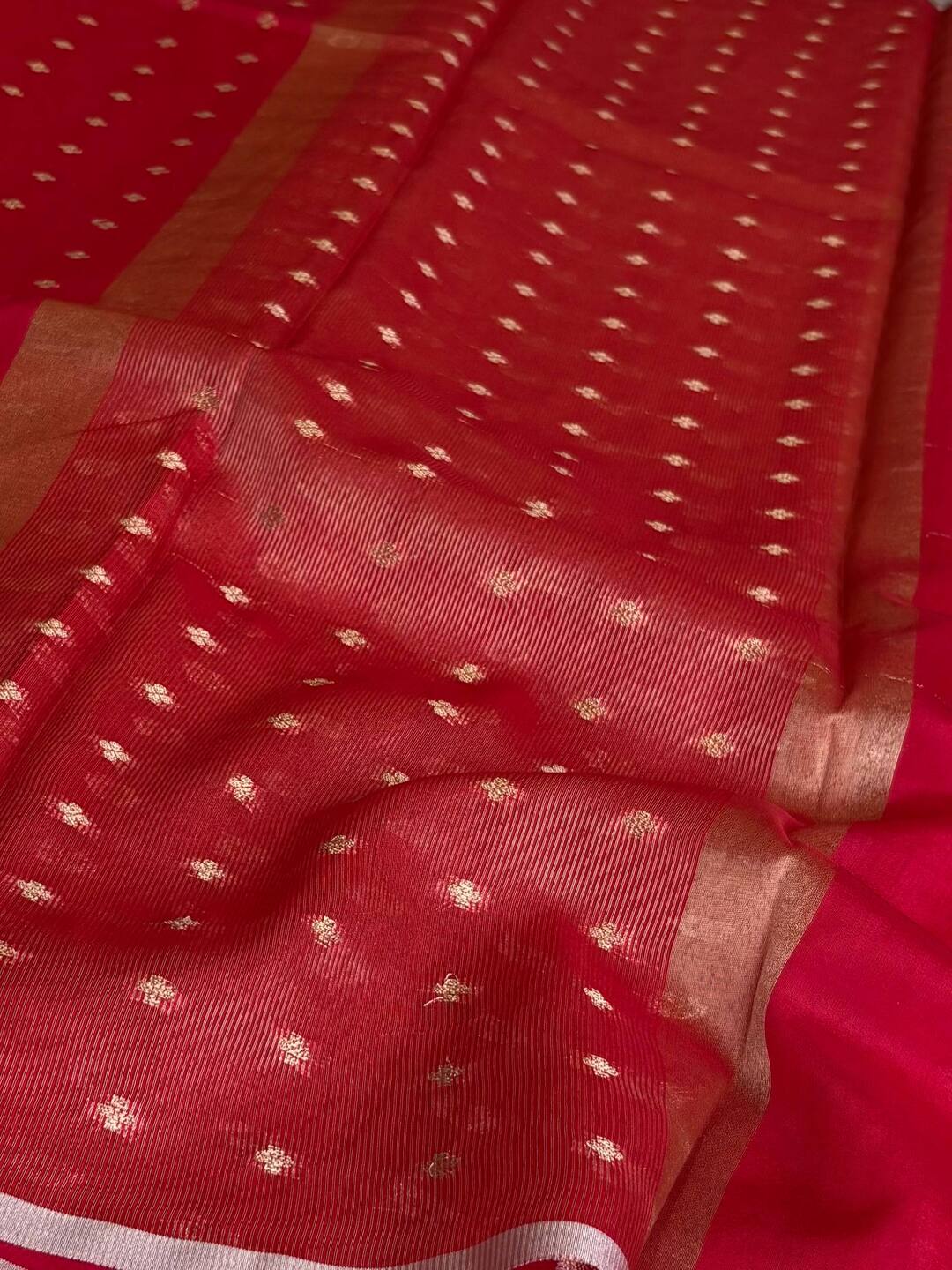 Hot Pink Banaras Tissue Silk Saree