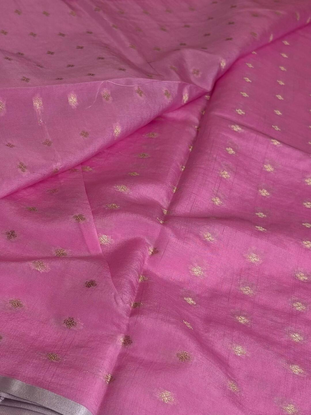 Baby Pink Banaras Tissue Silk Saree